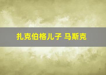 扎克伯格儿子 马斯克